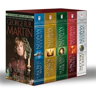 George R. R. Martin A Trónok harca 5 kötetes dobozos készlete (A jég és tűz dala sorozat): A Trónok harca, Királyok összecsapása, Kardok vihara, Feas - George R. R. Martin's a Game of Thrones 5-Book Boxed Set (Song of Ice and Fire Series): A Game of Thrones, a Clash of Kings, a Storm of Swords, a Feas