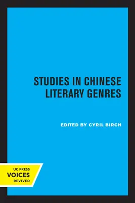 Tanulmányok a kínai irodalmi műfajokról - Studies in Chinese Literary Genres