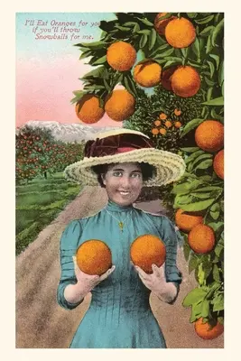 A Vintage Journal Woman Holding Oranges, - The Vintage Journal Woman Holding Oranges,