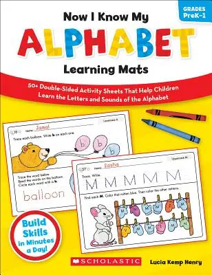 Most már ismerem az ábécémet tanulási matracok, PreK-1. osztályok - Now I Know My Alphabet Learning Mats, Grades PreK-1