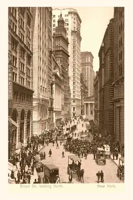 Vintage Journal Vintage nézet a Broad Streetről, New York City - Vintage Journal Vintage View of Broad Street, New York City