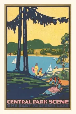Vintage Journal Art Deco plakát, Central Park Scene, New York City - Vintage Journal Art Deco Poster, Central Park Scene, New York City
