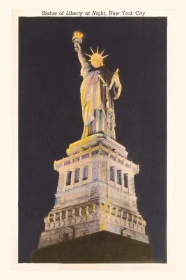 Vintage Journal Szabadság szobor éjszaka, New York City - Vintage Journal Statue of Liberty at Night, New York City