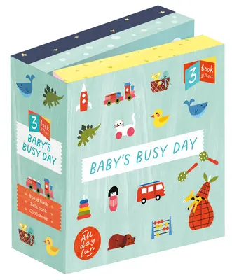 Baby's Busy Day: Táblás könyv, fürdőkönyv, rongyos könyv. - Baby's Busy Day: 3 Book Gift Set - All Day Fun - Board Book, Bath Book, Cloth Book