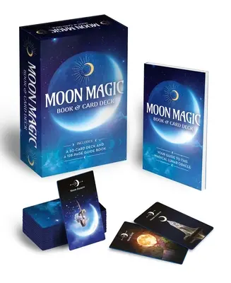 Holdmágia könyv és kártyapakli: Tartalmaz egy 50 kártyás paklit és egy 128 oldalas útmutató könyvet [Kártyákkal] - Moon Magic Book & Card Deck: Includes a 50-Card Deck and a 128-Page Guide Book [With Cards]