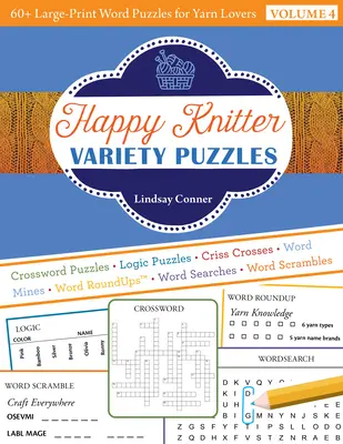 Happy Knitter Variety Puzzles: 60+ nagyméretű szórejtvény a fonal szerelmeseinek - Happy Knitter Variety Puzzles: 60+ Large-Print Word Puzzles for Yarn Lovers