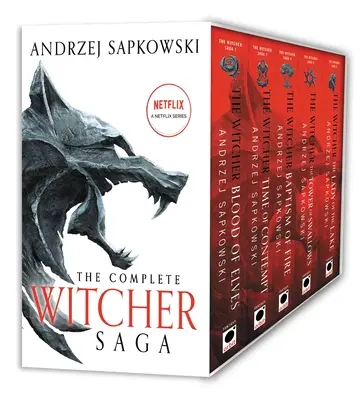 The Witcher Boxed Set: A tündék vére, A megvetés ideje, A tűzkeresztség, A fecskék tornya, A tó úrnője. - The Witcher Boxed Set: Blood of Elves, the Time of Contempt, Baptism of Fire, the Tower of Swallows, the Lady of the Lake