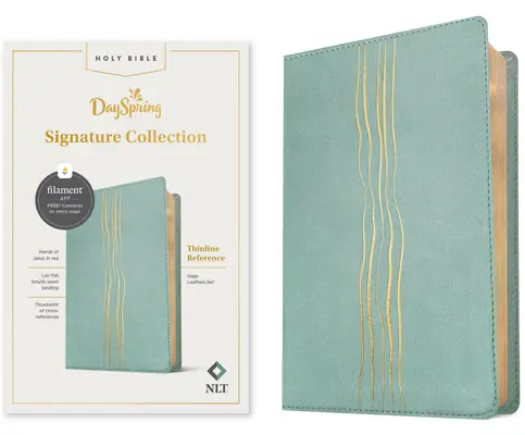 NLT Thinline Reference Bible, Filament Enabled Edition (Red Letter, Leatherlike, Sage) (Vörös betűs, Leatherlike, Sage): Dayspring Signature Collection - NLT Thinline Reference Bible, Filament Enabled Edition (Red Letter, Leatherlike, Sage): Dayspring Signature Collection