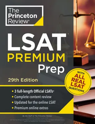 Princeton Review LSAT Premium Prep, 29. kiadás: 3 valódi LSAT előkészítő teszt + stratégiák és áttekintés - Princeton Review LSAT Premium Prep, 29th Edition: 3 Real LSAT Preptests + Strategies & Review