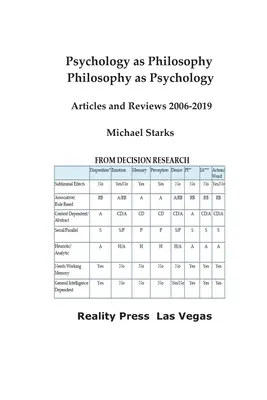 A pszichológia mint filozófia, a filozófia mint pszichológia: Cikkek és kritikák 2006-2019 - Psychology as Philosophy, Philosophy as Psychology: Articles and Reviews 2006-2019