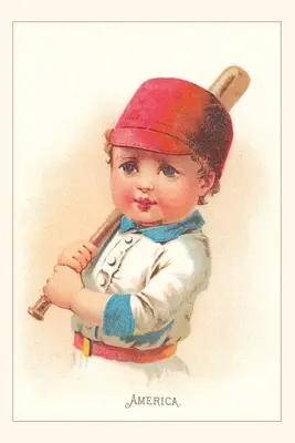 Vintage Journal Amerika, Kisfiú ütővel, illusztráció - Vintage Journal America, Little Boy with Bat, Illustration