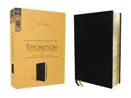 Kjv, Thompson Chain-Reference Bible, European Bonded Leather, Black, Red Letter, Comfort Print, Fekete, Vörös betű, Comfort Print - Kjv, Thompson Chain-Reference Bible, European Bonded Leather, Black, Red Letter, Comfort Print