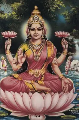 Devi: 150 oldalas napló Lakshmi hindu istennővel a borítón és egy Sri Yantrával a hátoldalon a meditációhoz / koncentrációhoz / V - Devi: 150-page Diary With Hindu Goddess Lakshmi on the Cover and a Sri Yantra on the Back for Meditation / Concentration / V