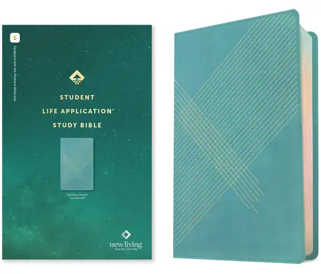 NLT Student Life Application Study Bible, Filament Enabled Edition (Vörös betűs, Leatherlike, Teal Blue Striped) - NLT Student Life Application Study Bible, Filament Enabled Edition (Red Letter, Leatherlike, Teal Blue Striped)