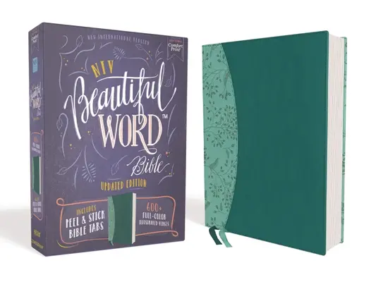 Niv, Beautiful Word Bible, Updated Edition, Peel/Stick Bible Tabs, Leathersoft, Teal, Red Letter, Comfort Print: 600+ színes, illusztrált vers - Niv, Beautiful Word Bible, Updated Edition, Peel/Stick Bible Tabs, Leathersoft, Teal, Red Letter, Comfort Print: 600+ Full-Color Illustrated Verses