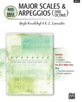 Daily Warm-Ups, Bk 3: Major skálák és arpeggiók (egy oktáv) - Daily Warm-Ups, Bk 3: Major Scales & Arpeggios (One Octave)