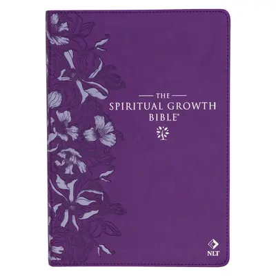 The Spiritual Growth Bible, Study Bible, NLT - New Living Translation Holy Bible, Faux Leather, Purple Debossed Floral (bíbor dombornyomott virágos) - The Spiritual Growth Bible, Study Bible, NLT - New Living Translation Holy Bible, Faux Leather, Purple Debossed Floral