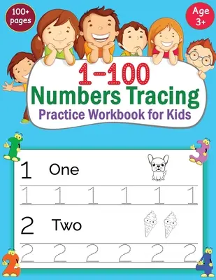 1-100 számok nyomon követésének gyakorló munkafüzet gyerekeknek - 1-100 Numbers Tracing Practice Workbook for Kids