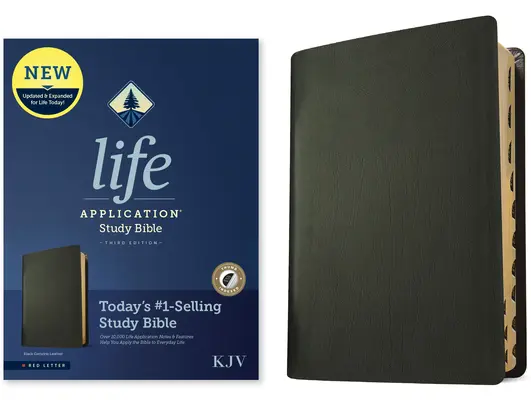 KJV Life Application Study Bible, Harmadik kiadás (Piros betűs, valódi bőr, fekete, indexelt) - KJV Life Application Study Bible, Third Edition (Red Letter, Genuine Leather, Black, Indexed)