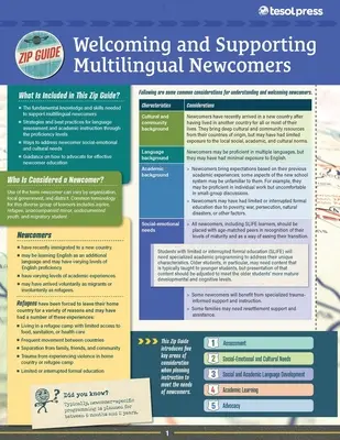 Tesol Zip Guide: A többnyelvű újonnan érkezők fogadása és támogatása (10 részes csomag) - Tesol Zip Guide: Welcoming and Supporting Multilingual Newcomers (Pack of 10)