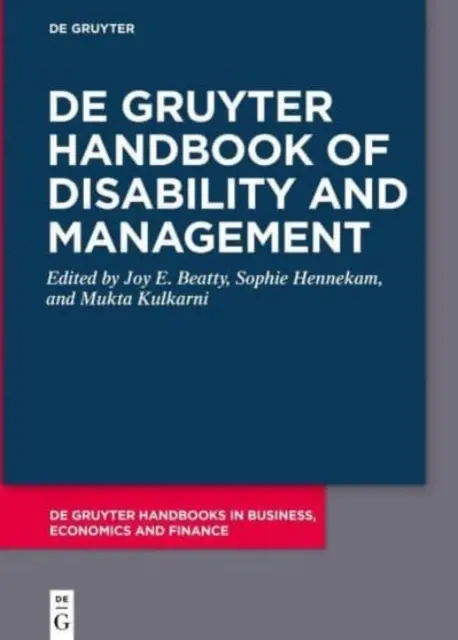 A fogyatékosság és a menedzsment de Gruyter kézikönyve - de Gruyter Handbook of Disability and Management