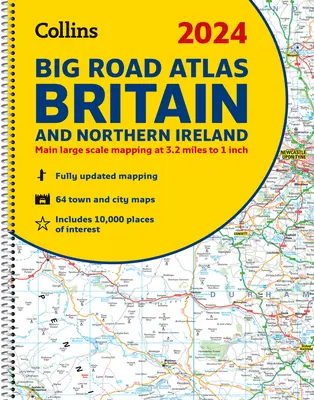 2024 Collins Nagy Útatlasz Nagy-Britannia és Észak-Írország: A3 spirál - 2024 Collins Big Road Atlas Britain and Northern Ireland: A3 Spiral