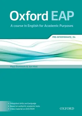 Oxford Eap Pre Intermediate Student Book and DVD ROM Pack (Oxford Eap Pre Intermediate Student Book and DVD ROM Pack) - Oxford Eap Pre Intermediate Student Book and DVD ROM Pack