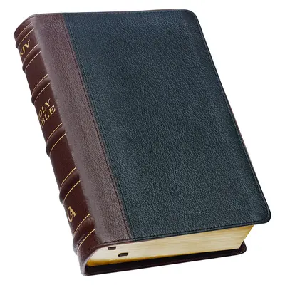 KJV Tanulmányi Biblia, Nagyméretű nyomtatott prémium teljes szemcsés bőr - hüvelykujj index, King James Version Szent Biblia, fekete/bordó színű - KJV Study Bible, Large Print Premium Full Grain Leather - Thumb Index, King James Version Holy Bible, Black/Burgundy