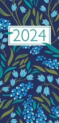 Egyházi zsebkönyv és napló 2024 Tengerészkék virágos Lektorátussal - Church Pocket Book and Diary 2024 Navy Floral with Lectionary