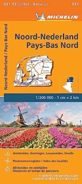 Hollandia északi része - Michelin regionális térkép 531 - Netherlands North - Michelin Regional Map 531