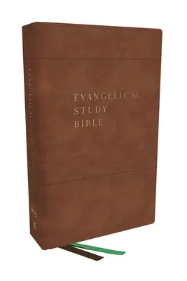 Nkjv, Evangelical Study Bible, Leathersoft, Brown, Red Letter, Thumb Indexed, Comfort Print: Christ-Centered. Faith-Building. Mission-Focused.