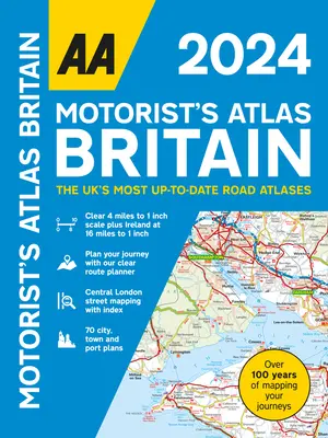 AA Motorosok atlasza Nagy-Britannia 2024 spirál - AA Motorists Atlas Britain 2024 Spiral