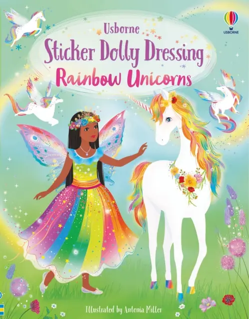 Matrica Dolly öltöztetés Szivárvány egyszarvúak - Sticker Dolly Dressing Rainbow Unicorns