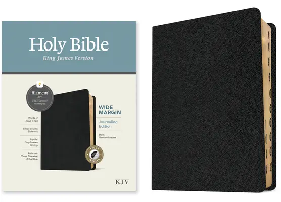 KJV Wide Margin Bible, Filament-Enabled Edition (valódi bőr, fekete, indexelt, piros betűs) - KJV Wide Margin Bible, Filament-Enabled Edition (Genuine Leather, Black, Indexed, Red Letter)