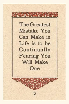 Vintage Journal Legnagyobb hiba a félelem - Vintage Journal Greatest Mistake is Fear