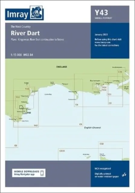 Imray Y43 térkép - River Dart (kis formátum) - Imray Chart Y43 - River Dart (Small Format)