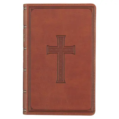 KJV Szent Biblia, Óriásnyomású, szabványos méretű, műbőr, vörös betűs kiadás - szalaggal jelölhető, King James Version, barna - KJV Holy Bible, Giant Print Standard Size Faux Leather Red Letter Edition - Ribbon Marker, King James Version, Brown