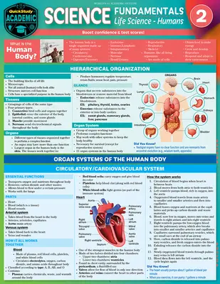 Természettudományi alapismeretek 2 - Élettudományok - Emberek: Gyorstalpaló laminált referencia és tanulási útmutató - Science Fundamentals 2 - Life Science - Humans: Quickstudy Laminated Reference & Study Guide