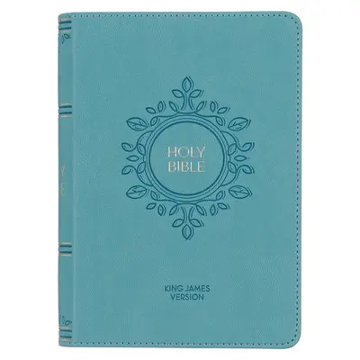 KJV Szent Biblia, Kompakt nagyméretű nyomtatott műbőr vörös betűs kiadás - Szalaggal jelölő, King James Version, Teal, Teal - KJV Holy Bible, Compact Large Print Faux Leather Red Letter Edition - Ribbon Marker, King James Version, Teal