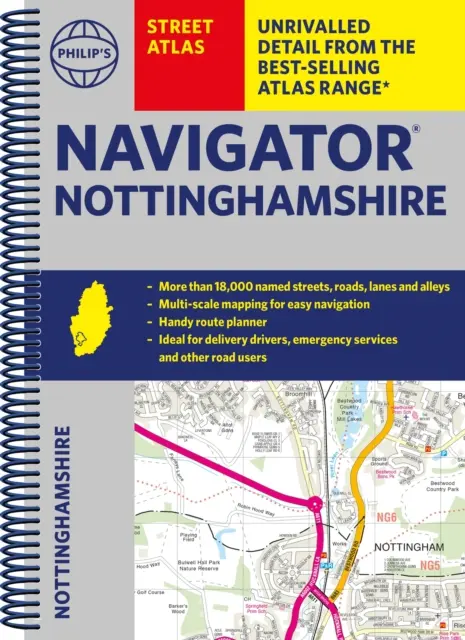 Philip Navigátor Nottinghamshire utcai atlasza - Philip's Navigator Street Atlas Nottinghamshire