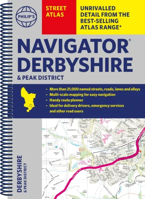 Philip Navigator Street Atlas Derbyshire és a Peak District (Derbyshire és a Peak District) - Philip's Navigator Street Atlas Derbyshire and the Peak District