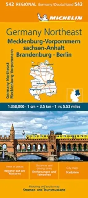 Németország északkeleti része 542. térkép: Mecklenburg-Vorpommern, Sachsen-Anhalt, Brandenburg, Berlin - Germany Northeast Map 542: Mecklenburg-Vorpommern, Sachsen-Anhalt, Brandenburg, Berlin