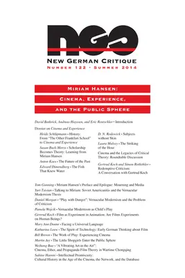 Miriam Hansen: Mozi, tapasztalat és a nyilvánosság - Miriam Hansen: Cinema, Experience, and the Public Sphere