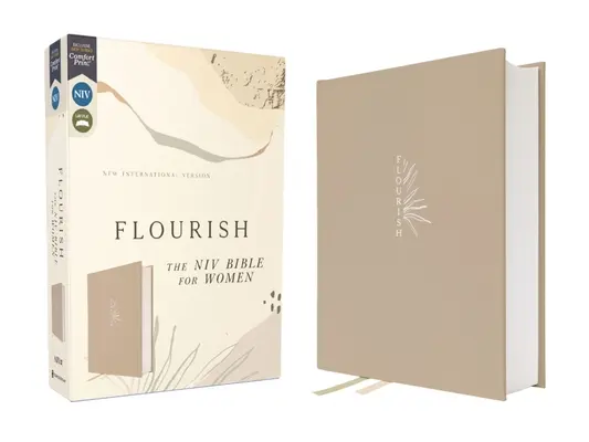 Flourish: The NIV Bible for Women, Cloth Over Board, Cream, Comfort Print (NIV Biblia nőknek) - Flourish: The NIV Bible for Women, Cloth Over Board, Cream, Comfort Print