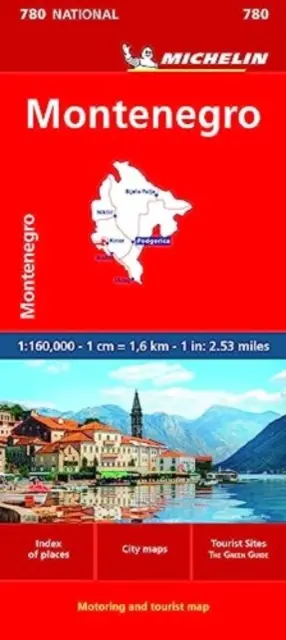 Montenegró 780. számú út- és turistatérkép - Montenegro Road and Tourist Map No 780