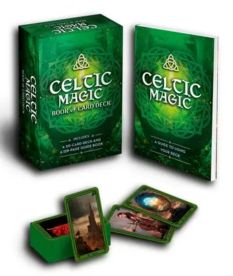 Kelta mágikus könyv és kártyapakli: Tartalmaz egy 50 lapos paklit és egy 128 oldalas útmutató könyvet. - Celtic Magic Book & Card Deck: Includes a 50-Card Deck and a 128-Page Guide Book