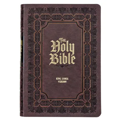 KJV Tanulmányi Biblia, Nagyméretű King James Version Szent Biblia, hüvelykujjas fülekkel, szalagokkal, műbőr sötétbarna dombornyomással - KJV Study Bible, Large Print King James Version Holy Bible, Thumb Tabs, Ribbons, Faux Leather Dark Brown Debossed