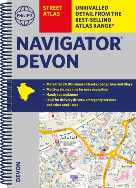 Philip Navigátor utcai atlasza Devon - Philip's Navigator Street Atlas Devon