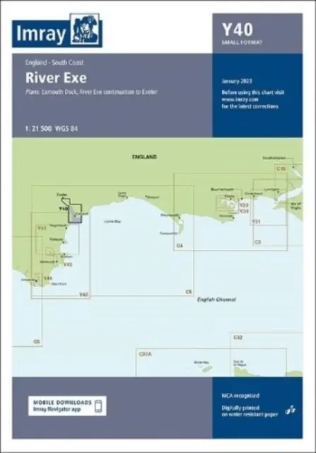 Imray Y40 térkép - Exe folyó kis formátumban - Imray Chart Y40 - River Exe Small Format