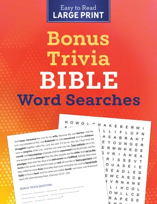 Bónusz Trivia bibliai szókereső nagyméretű nyomtatásban - Bonus Trivia Bible Word Searches Large Print